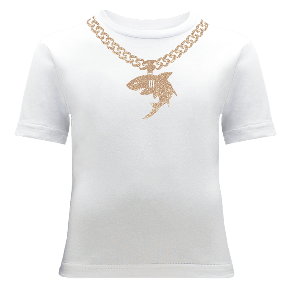Gold Shark Chain T-Shirt - ALCUCLA