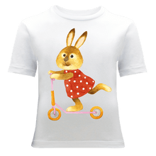 Cargar imagen en el visor de la galería, Bunny on a Scooter T-Shirt - ALCUCLA
