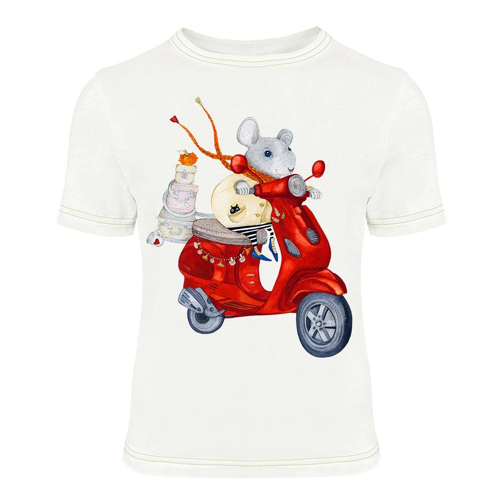 Mouse Mia and the Motorcycle T-shirt - ALCUCLA